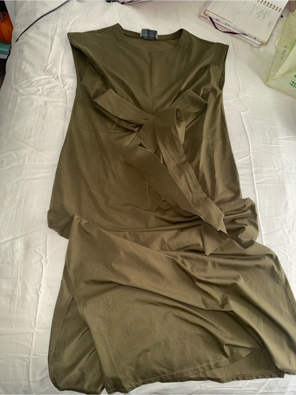 Modern Citizen Olive Tie-Front Midi Dress